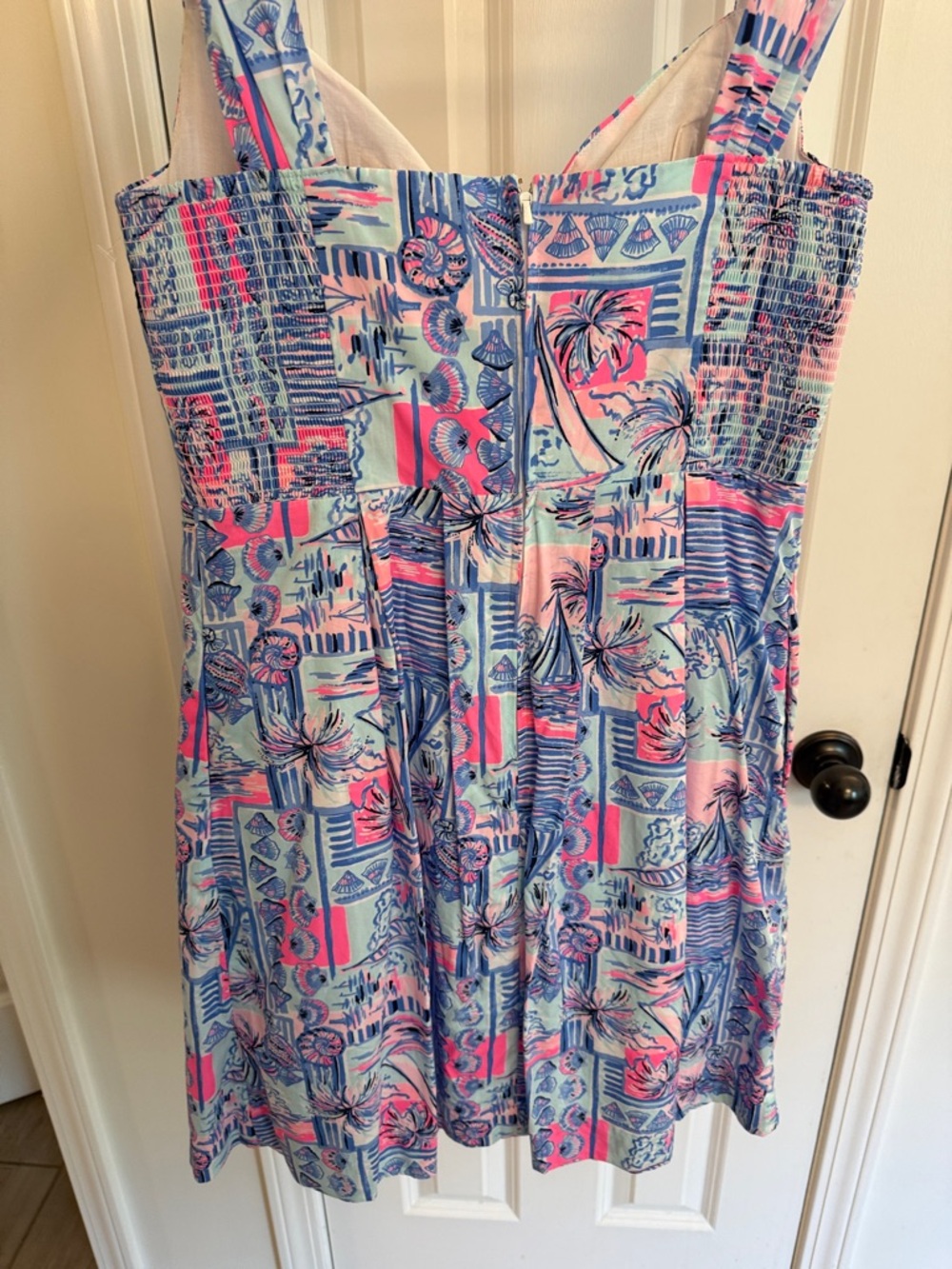 Lilly Pulitzer Pink, Blue & Mint Tropical Print Midi Dress - Picture 3 of 12